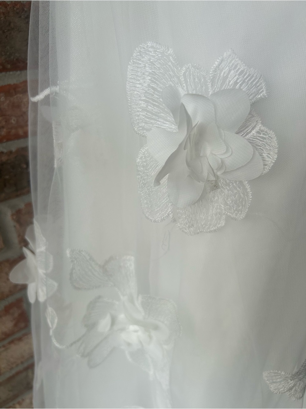 Azazie Jovette White Floral Tulle Dress - Picture 6 of 8